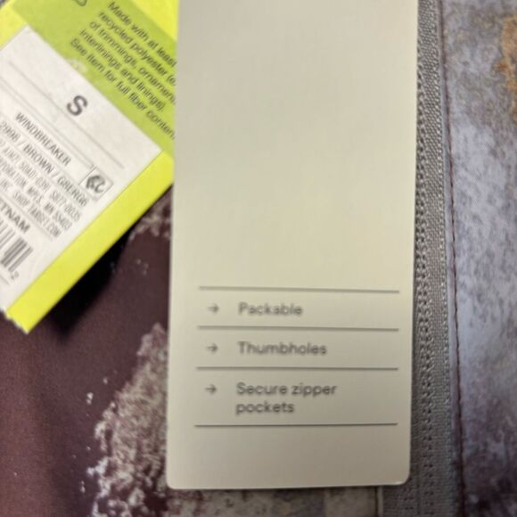 All In Motion Men’s Windbreaker Jacket Brown Stone Packable Hooded Sz Sm - Picture 10 of 15